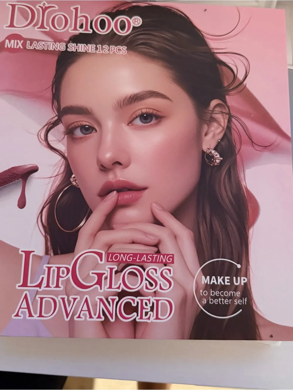 Gold-Accented Pink & Nude Lip Gloss Set - 12 Shades